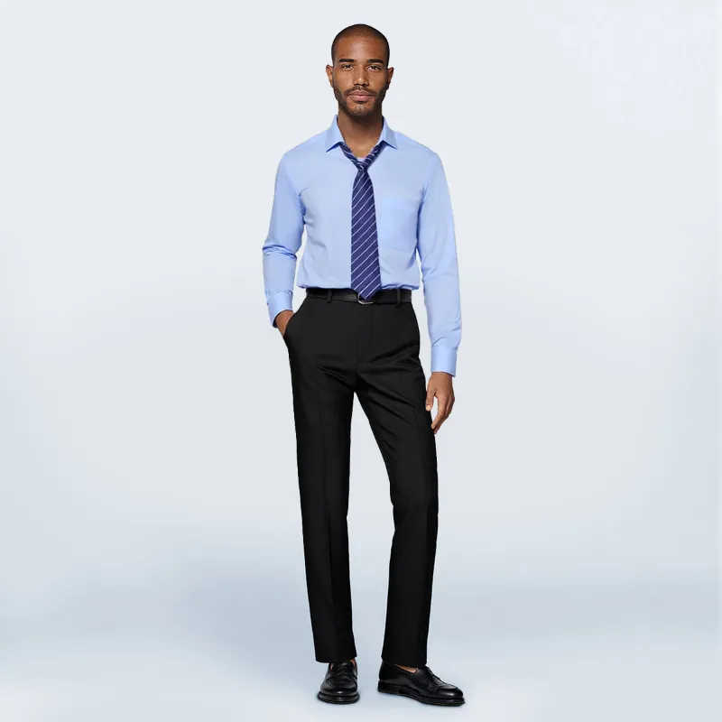 Cloudstyle dress shirt slim fit button down stripe checked shirt blue