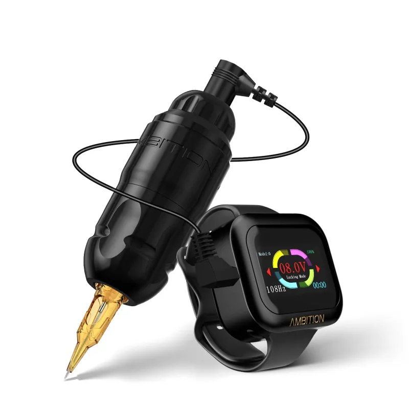 Ambition Tattoo Lutin Rotary Tattoo Machine Short Pen with touch screen battery display