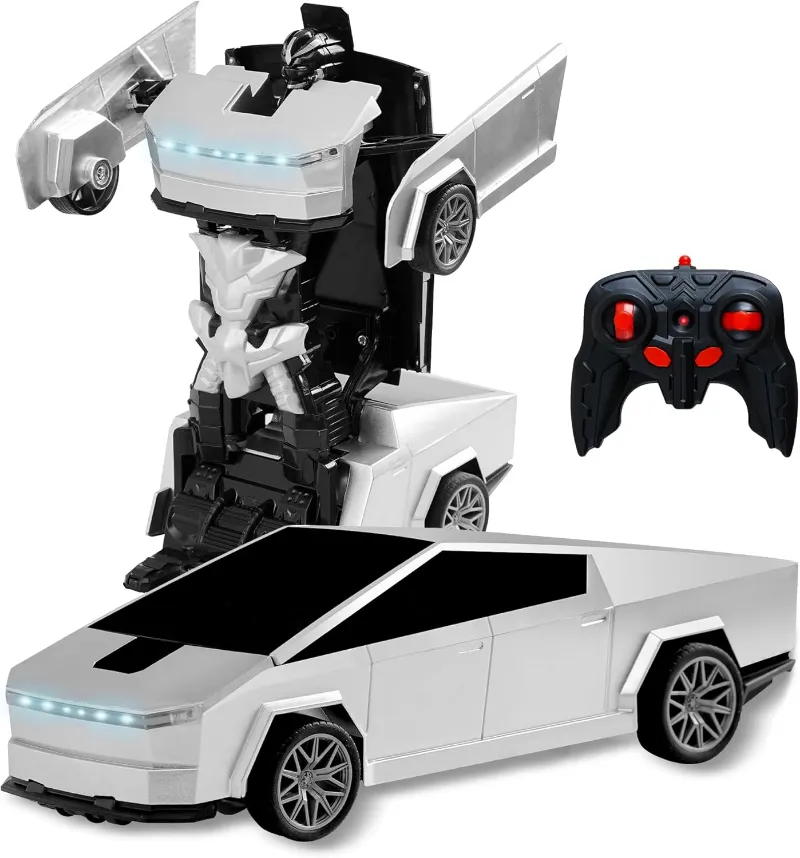 Tesstudio Bluetooth Remote Control Car Cyber-Inspired Transformer Toys showing drift RC car robot for kids