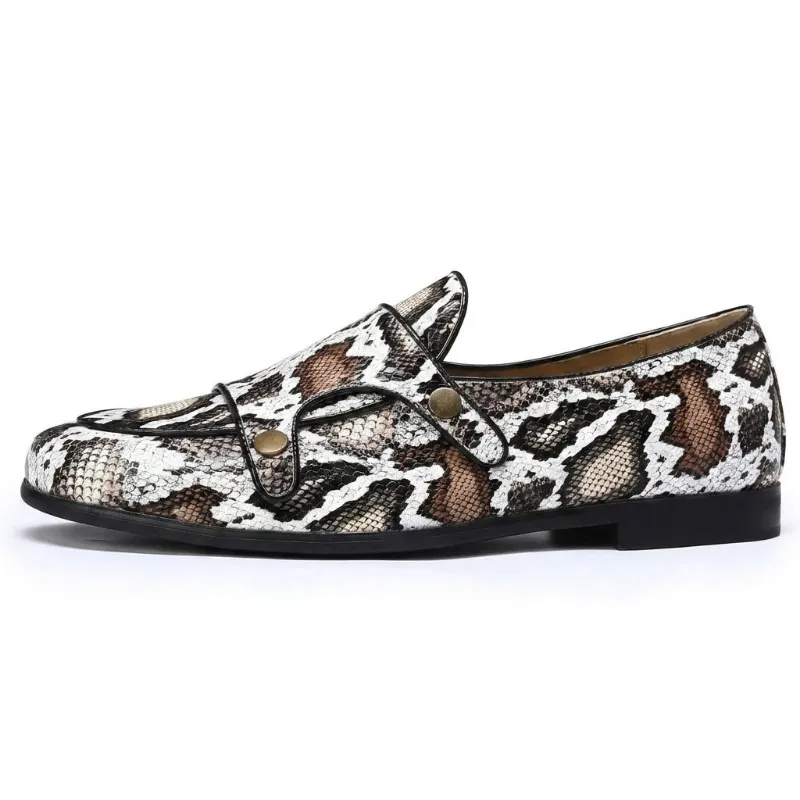 Cloudstyle AUSTIN MILL Mens Casual Business Loafers with animal texture and penny design