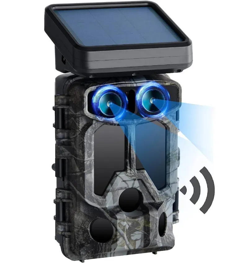 Voopeak TC07 dual lens solar trail camera outdoors