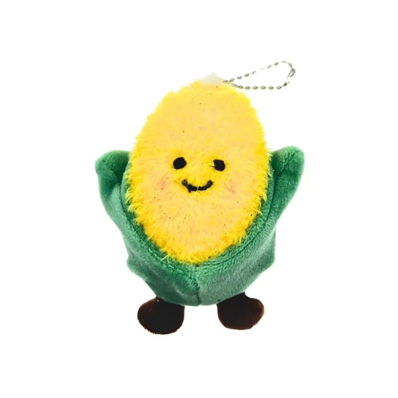 HoneySpree Adorable Corn Plushie Keychain in bright yellow