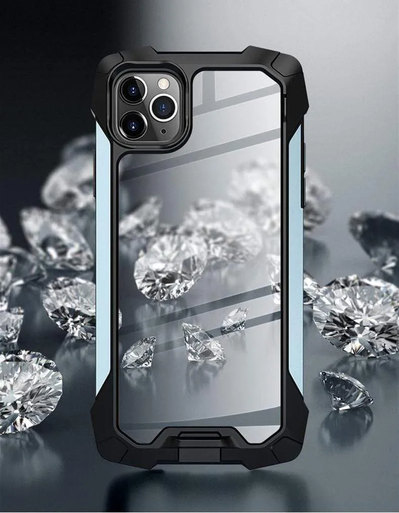 Techypop 2021 New iPhone 13 12 Shockproof Case Titanium Frame with gorilla glass and reinforced corner protection