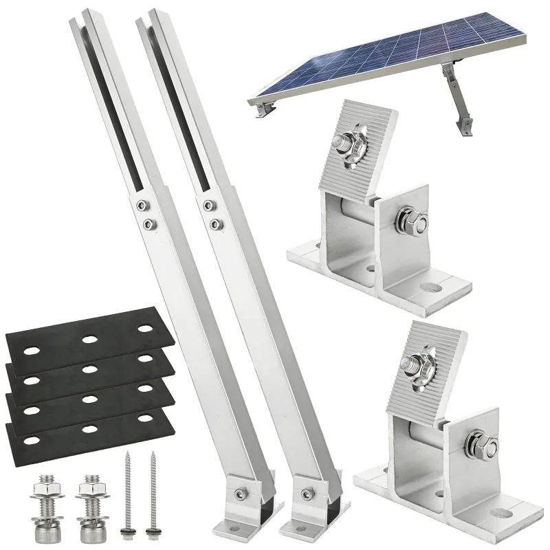 ACOPOWER Adjustable Solar Panel Tilt Mount Brackets for 50W–400W Panels showing aluminum mounting hardware