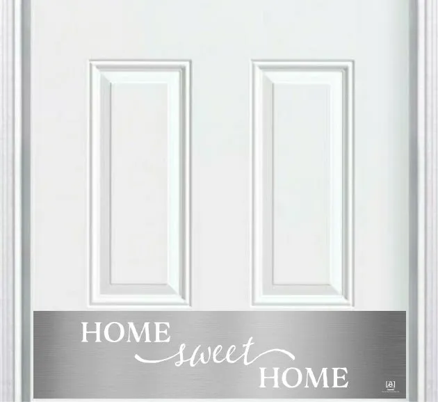 Deck the Door Decor Home Sweet Home Engraved Door Kick Plate with heartwarming message on anodized aluminum