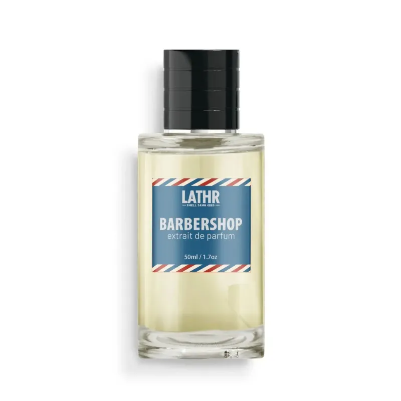 LATHR Barbershop Extrait Cologne bottle with classic masculine fragrance