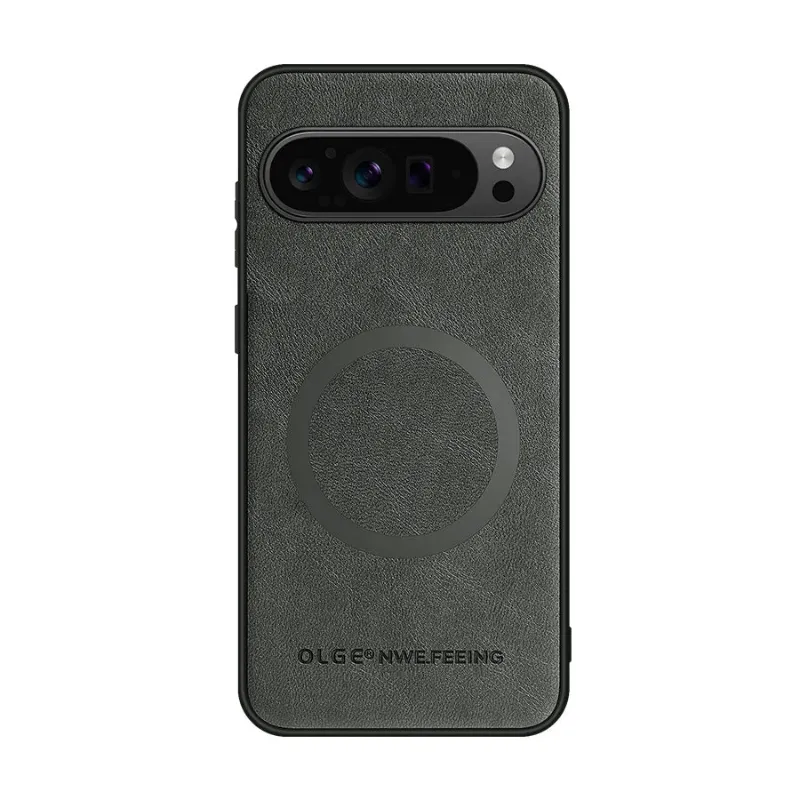 The Pixel Case Anti-Fingerprint Leather Magnetic Case for Google Pixel with leather grain texture