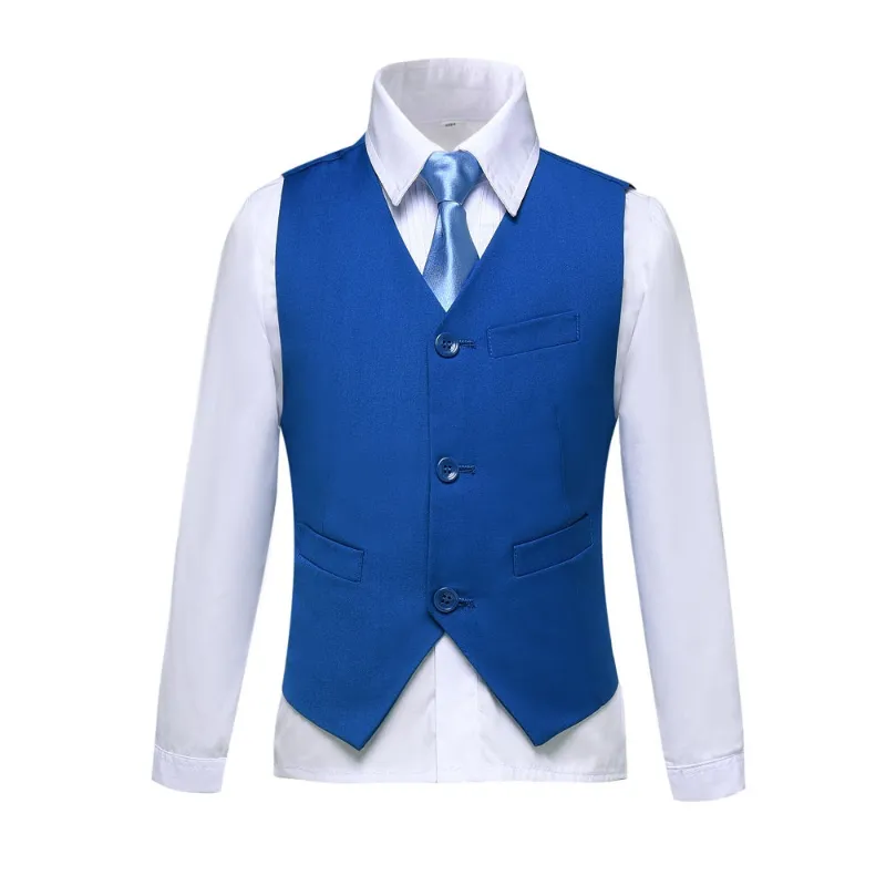 Wehilion 3 Buttons Boys Girls Fully Lined Formal Suit Vest shown in formal wear styling
