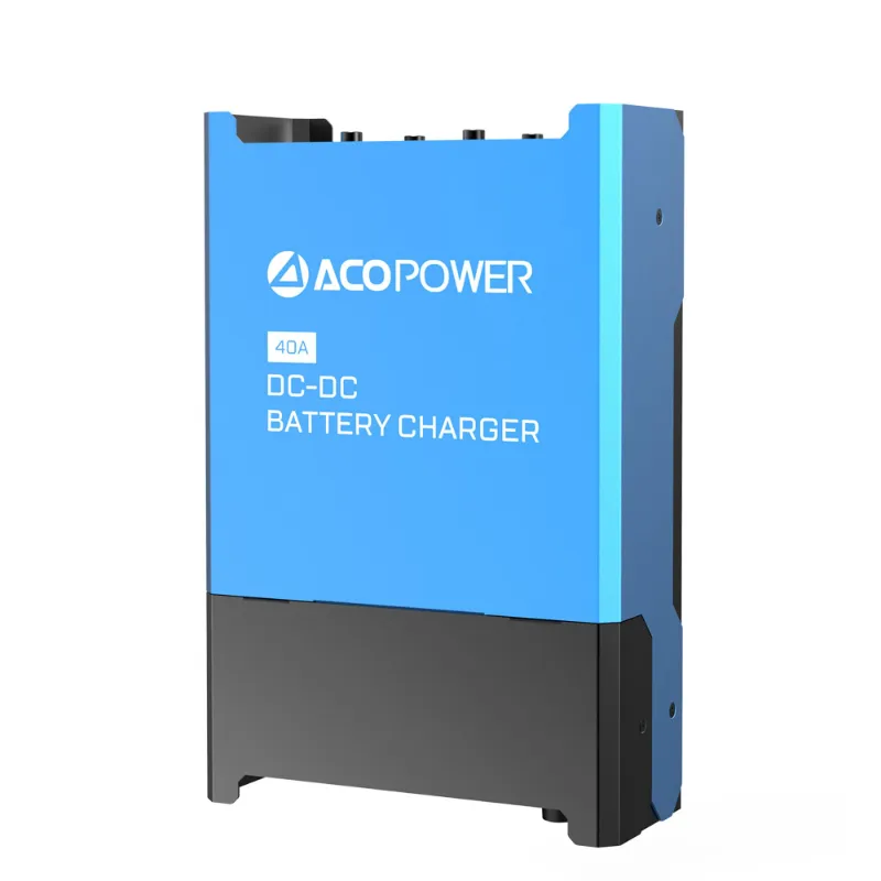 ACOPOWER 12V 40A DC to DC On-Board Battery Charger with knob selector and mounting bracket