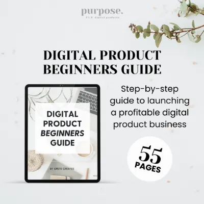 Purpose PLR Digital Product Beginners Guide showing step-by-step instructional content