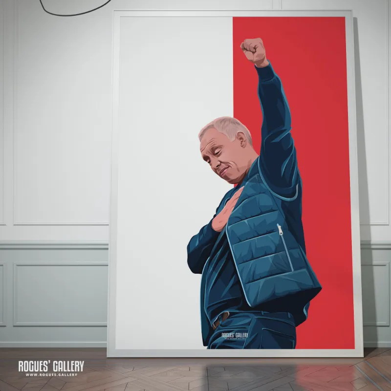 Rogues Gallery All Of My Heart Steve Cooper Nottingham Forest print, portrait of manager in blue