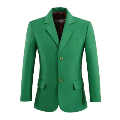 Wehilion Boys Formal Blazer School Jacket in green with notch lapel and two-button front