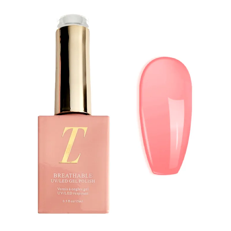 Tuesday in Love Rosy ultra sheer coral pink halal gel nail polish bottle