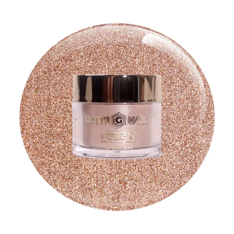 Gotti Nails #07F Gotti Fusion Powder Glam I Am gold glitter powder jar with sparkle