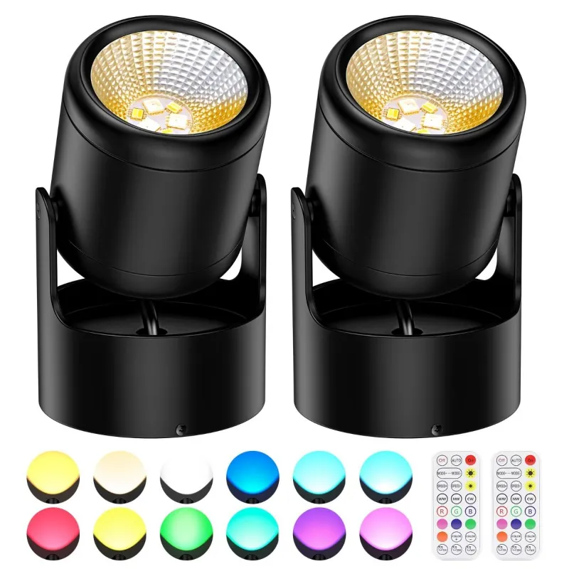 AIBOO RGB and 3CCT LED Spot Light Indoor Dimmable Floor Spotlight Lamp with Remote