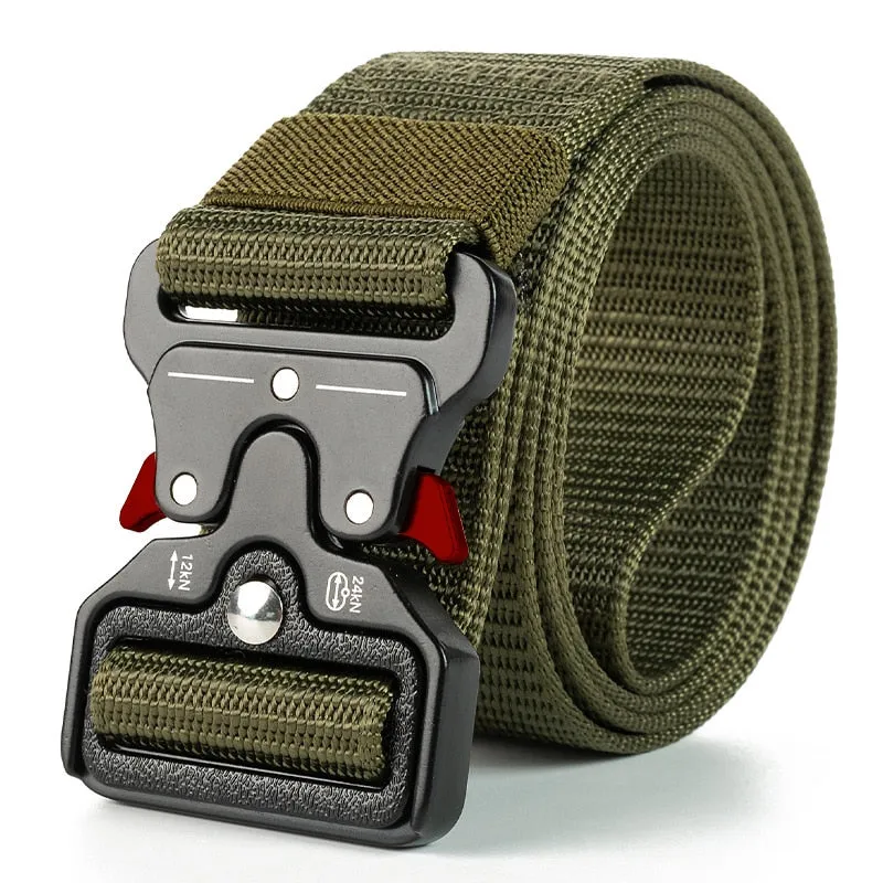 PUPU Sports Quick Release Nylon Tactical Belt with heavy-duty metal buckle and adjustable nylon webbing