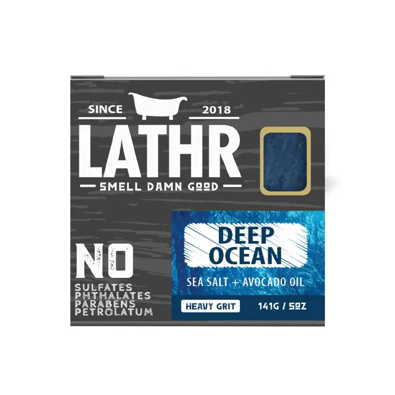 LATHR Deep Ocean Soap Bar with pumice and peppermint