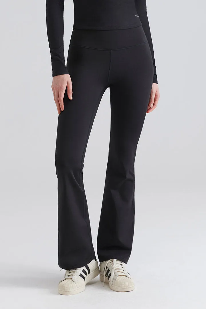 SALTUM Fleece-Lined High-Waisted Basic Flare Leggings in a fitted flare silhouette