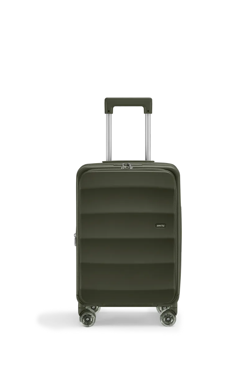 4MYTU Tank Lite Carry-on in Aspen Green suitcase with front-opening design