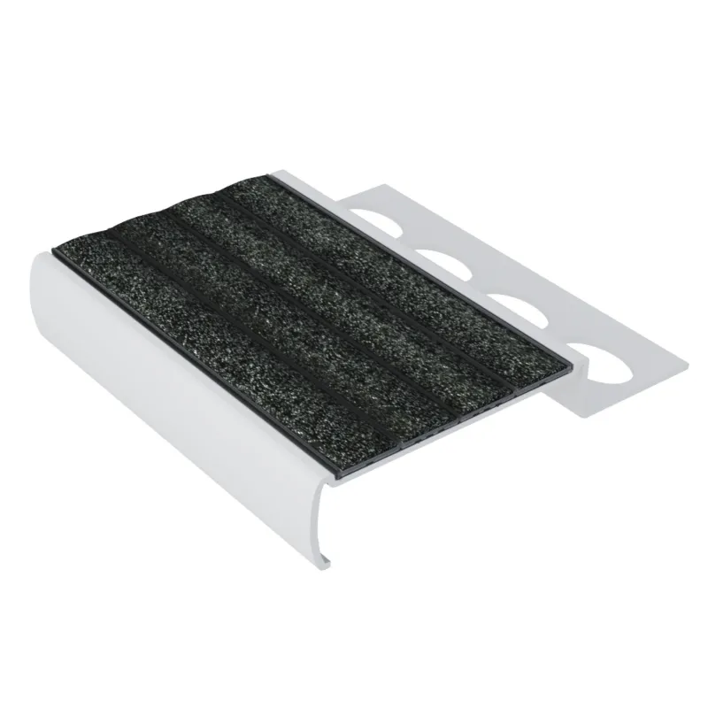 ComposiGrip M4170.10 Black Non-Slip Tile Nosing anodized aluminum profile with black anti-slip tread