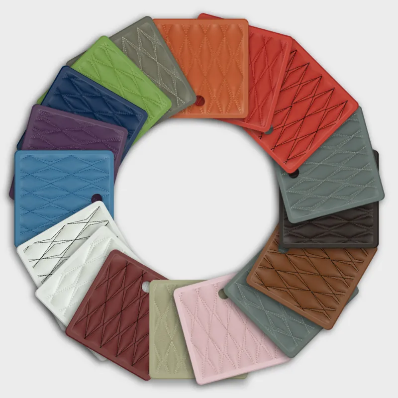 Luxus Car Mats Color Sample Bundle Twin-Diamond Series multiple color swatches laid out