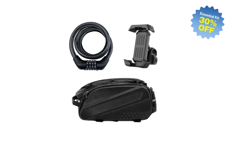 Heybike Rider's Essential Kit bundle with trunk bag lock and phone mount