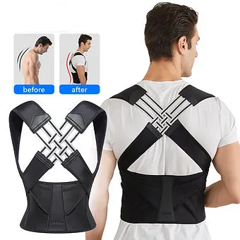 Kicklo Adjustable Posture Corrector Belt with shoulder straps and back panel