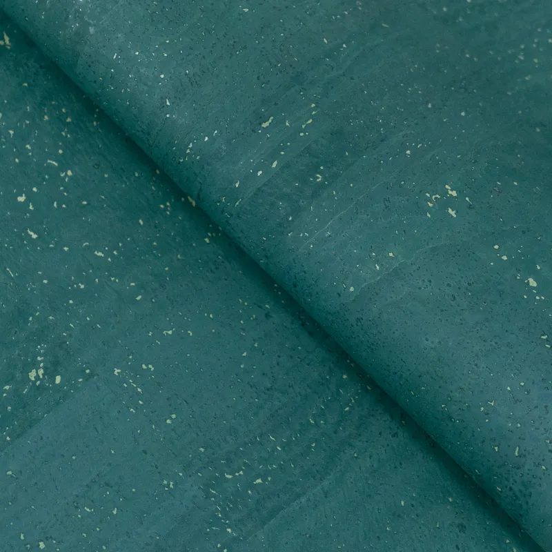 Corkadia Blue cork fabric COF-618 sheet of natural cork material with fabric backing