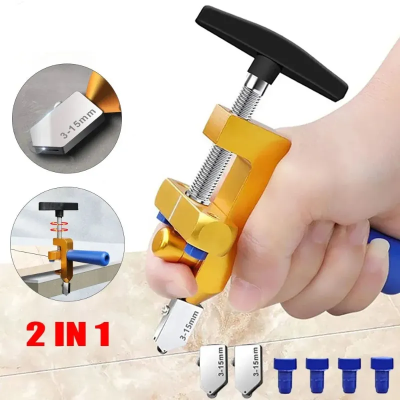 Kicklo 2 In 1 Glass Tile Cutter with Breaking Pliers and T-shaped handle