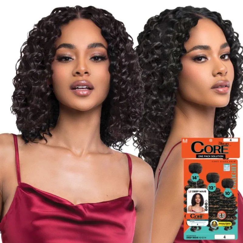 Hairsofly Shop Bobbi Boss Miss Origin Synthetic Quick Weave MO3PDW14 Deep Wave, medium brown hair bundle