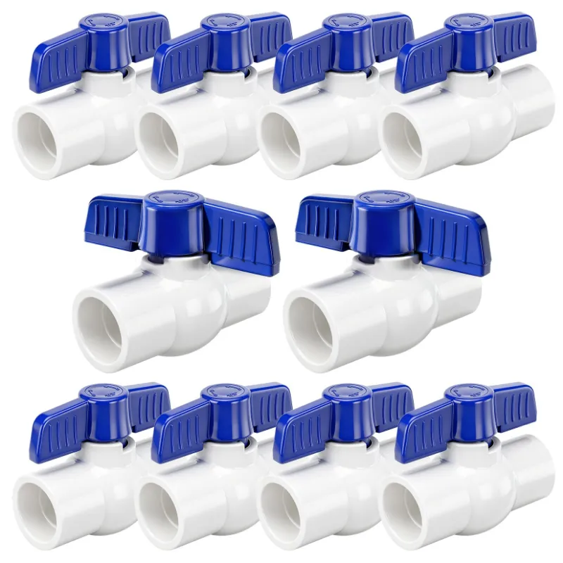 GrillPartsReplacement 10 pack half inch PVC ball valve slip water pipe shut off valves with double socket