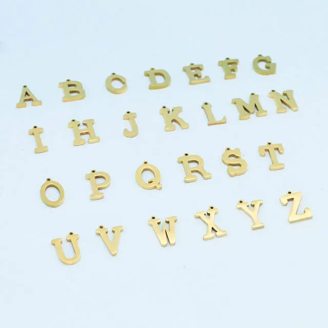 DORSYA Gold Initials charm in 18K gold plated stainless steel