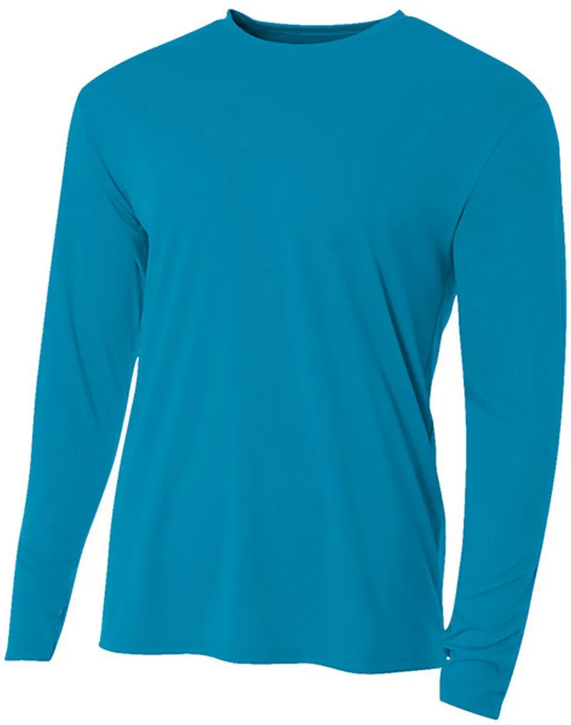 Do It Tennis A4 Men's Performance Long Sleeve Crew in Electric Blue tennis shirt