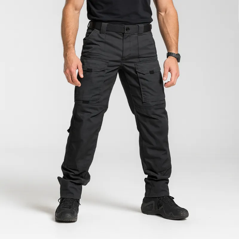 Falour Men's Waterproof Tactical Cargo Pants with ripstop fabric and side MOLLE system for hiking