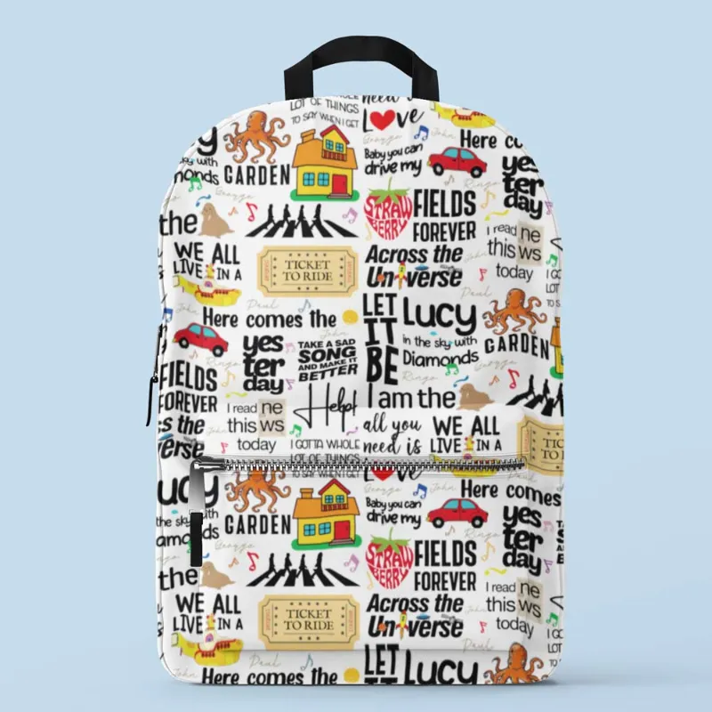 The Banyan Tee US All-Over Print Backpack - Beatlemania, full front view
