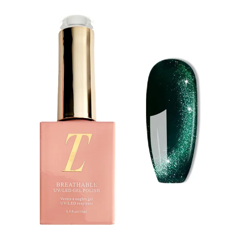Tuesday in Love Emerald dark emerald green magnetic cat eye halal gel nail polish bottle
