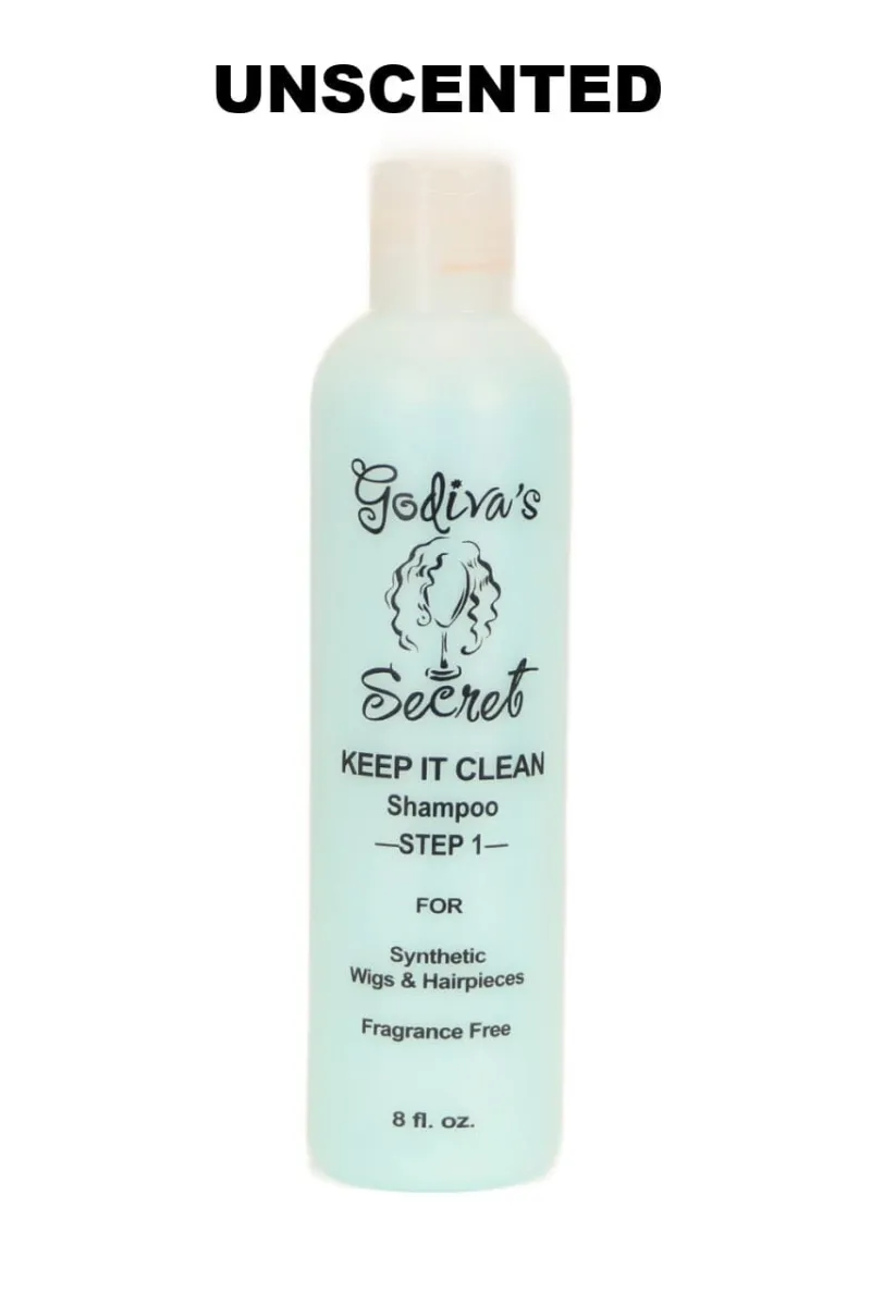 Godiva's Secret Wigs Keep It Clean Shampoo Unscented 8 oz bottle