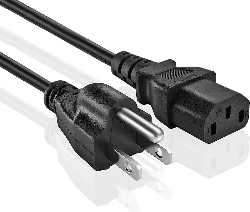 MOS Equipment Power Cord 6 feet black with US EU UK AU plug options