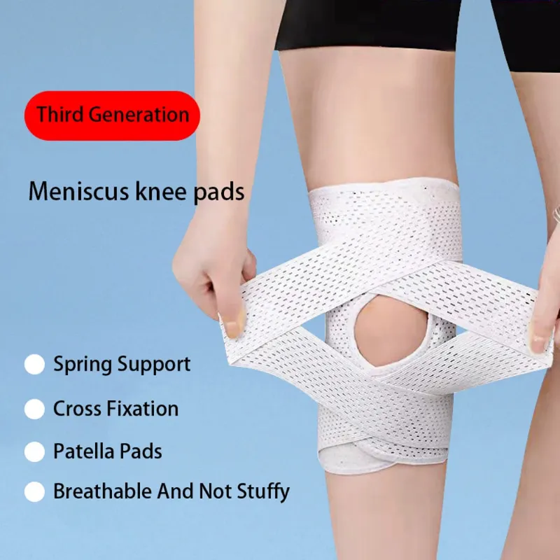 Kicklo Adjustable Knee Support Brace with side stabilizers and open patella design