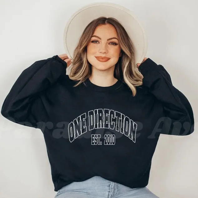 TTAesthetic 1D Anniversary Crewneck Sweatshirt shown on a model
