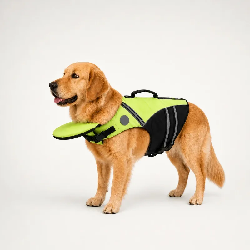 Rhykin Dog Life Jacket With Chin Support showing flotation vest with head support