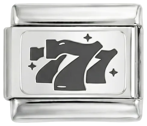 Charms Official 777 Black on Silver charm