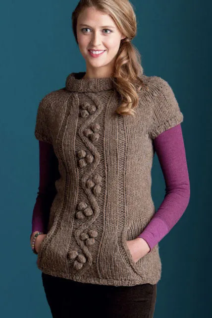 Kristen TenDyke Warmth Top, a fitted pullover with pouch pocket and ribbed collar
