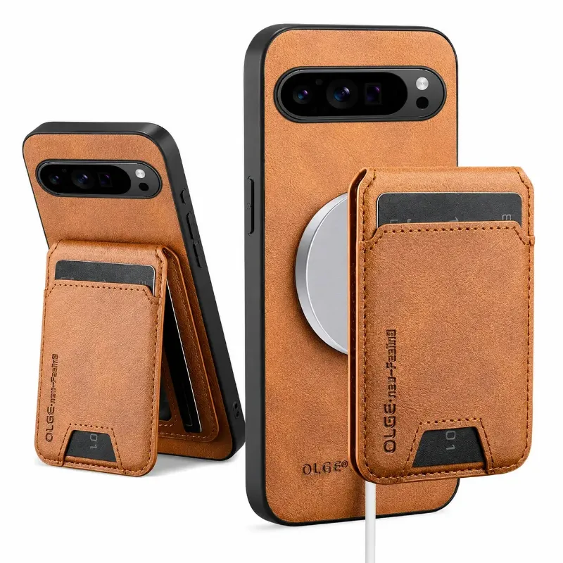 The Pixel Case Magnetic Detachable Wallet Case For Pixel Series in premium leather with magnetic card holder