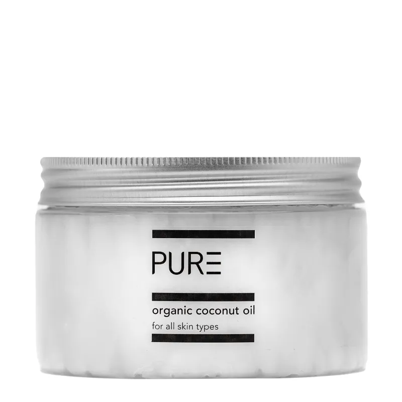 PURE Spa Skincare PURE Organic Coconut Oil jar with white coconut oil