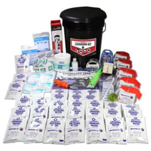 ViTAC Solutions Deluxe Classroom Lockdown Kit in 5-gallon bucket with emergency supplies for 30 students