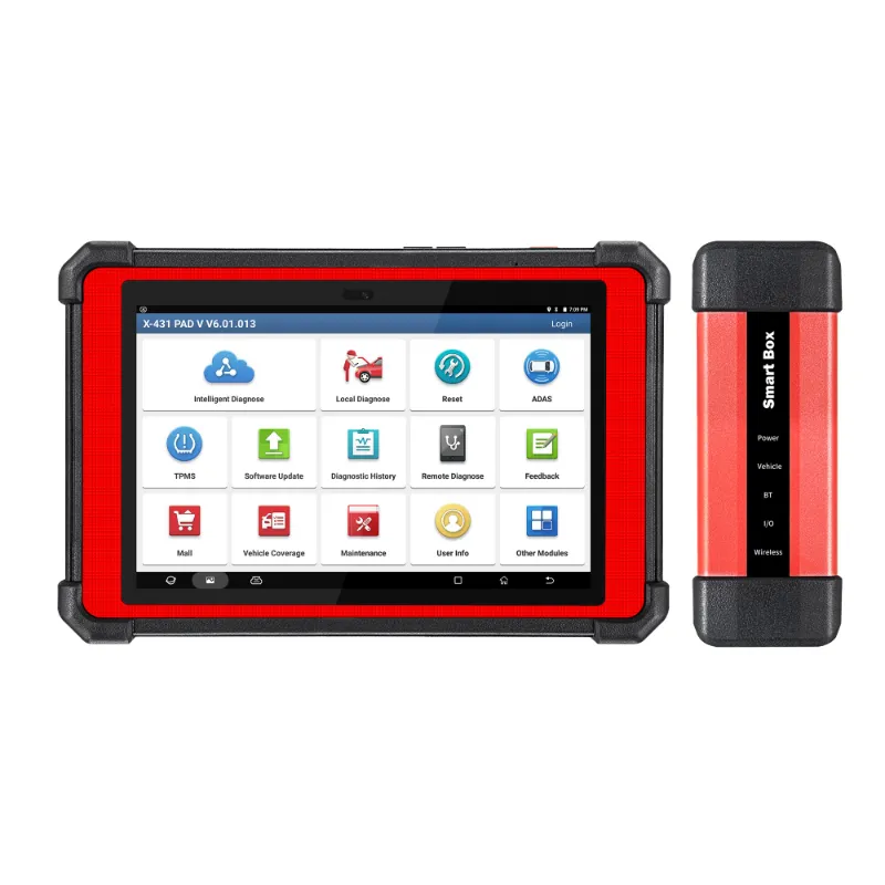 Kingbolen Launch X431 PAD V 2026 diagnostic scanner with 10-inch tablet and Smartbox VCI