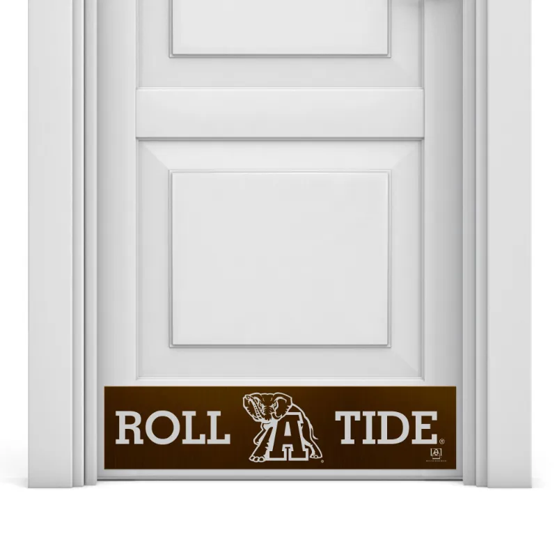 Deck the Door Decor Alabama Crimson Tide Roll Tide Engraved Door Kick Plate with Big Al logo