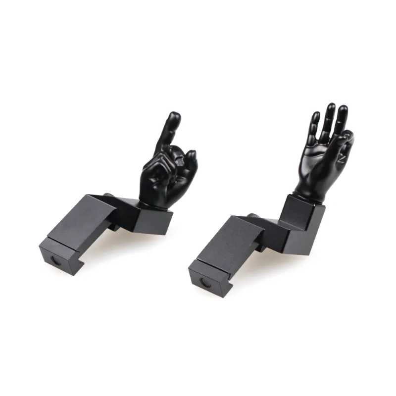 The Stinger Tools Black Novelty Finger Iron Sight Set showing offset 45 degree Middle Finger and OK Hand design