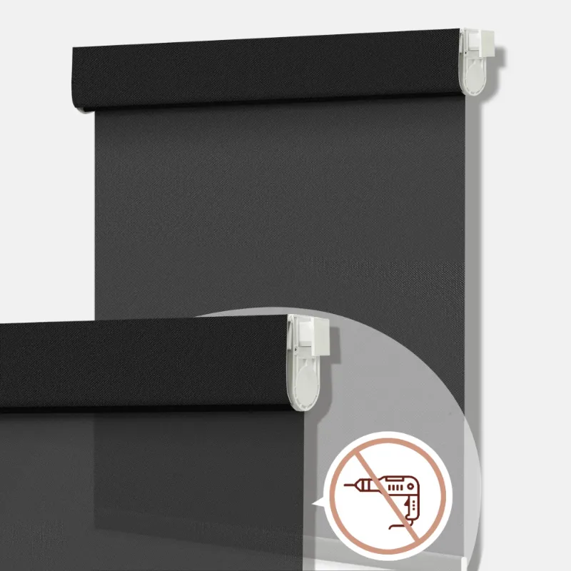 Bringnox No Drill Motorized Roller Shades Aventus with 1%, 3%, or 5% openness